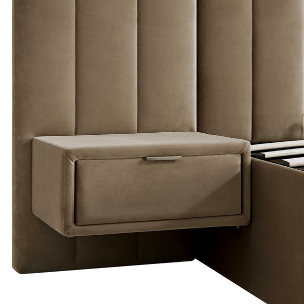 Tremezzo Oversized Ottoman Storage Bed, Taupe Velvet