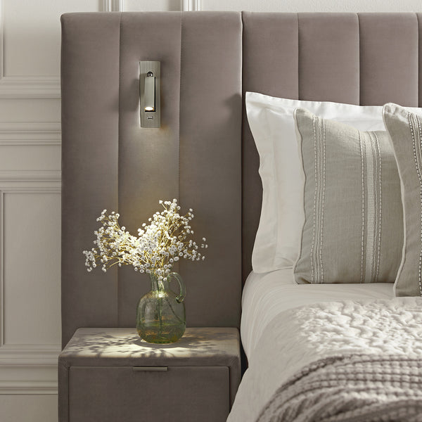 Tremezzo Oversized Ottoman Storage Bed, Taupe Velvet