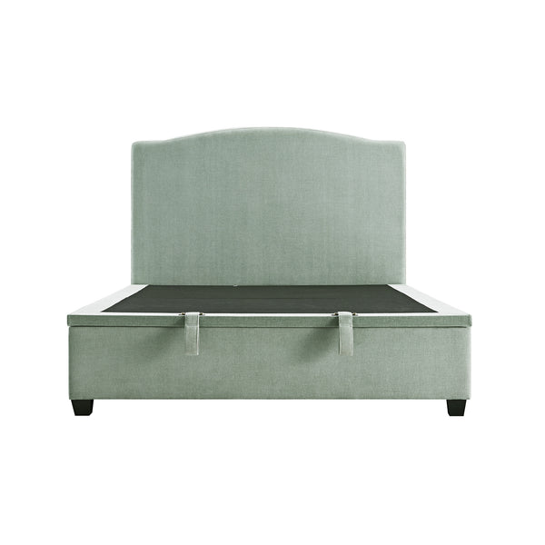 Chilworth Upholstered Ottoman Storage Bed, Water Green Chenille - daals