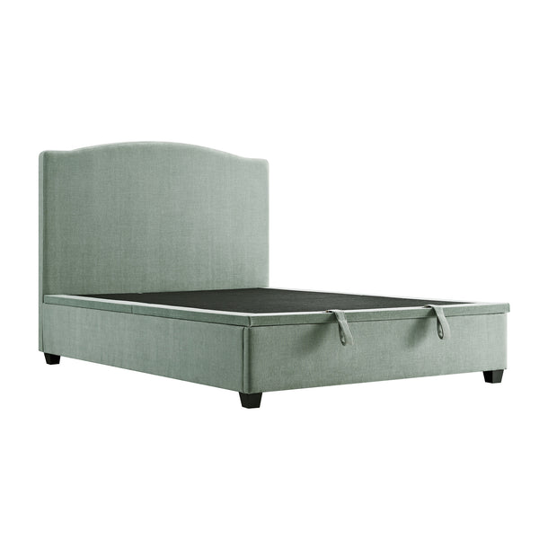 Chilworth Upholstered Ottoman Storage Bed, Water Green Chenille - daals