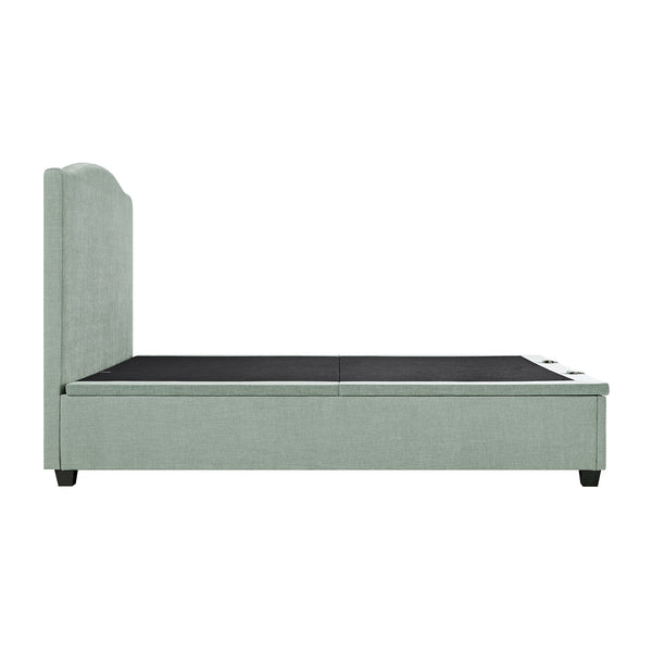 Chilworth Upholstered Ottoman Storage Bed, Water Green Chenille - daals