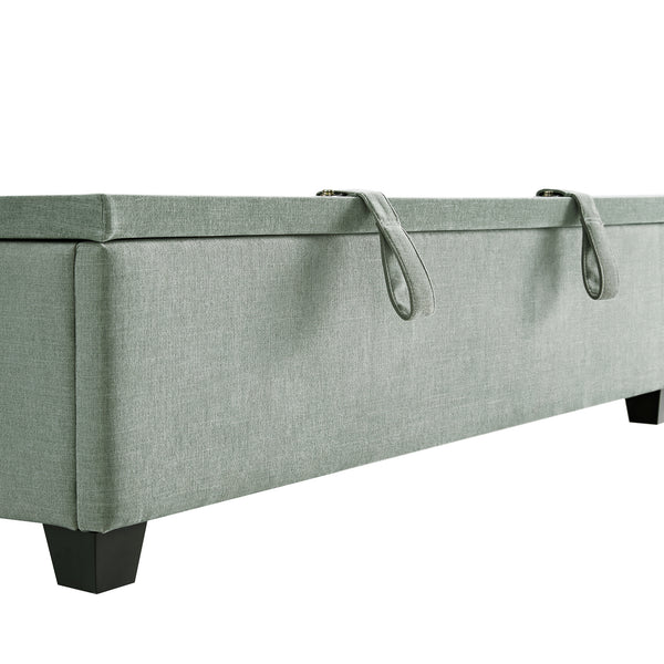 Chilworth Upholstered Ottoman Storage Bed, Water Green Chenille - daals