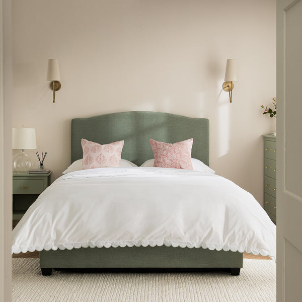 Chilworth Upholstered Ottoman Storage Bed, Water Green Chenille - daals