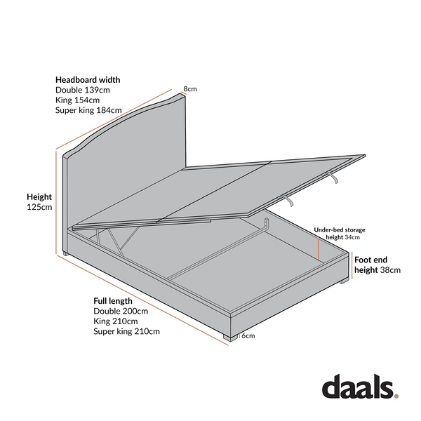 Chilworth Upholstered Ottoman Storage Bed, Dark Grey Weave Fabric