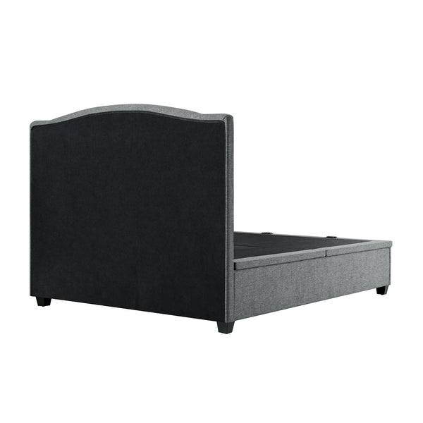 Chilworth Upholstered Ottoman Storage Bed, Dark Grey Weave Fabric
