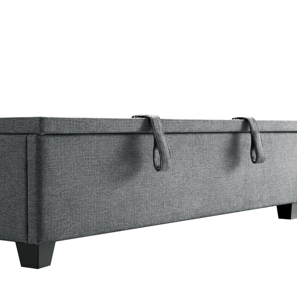 Chilworth Upholstered Ottoman Storage Bed, Dark Grey Weave Fabric
