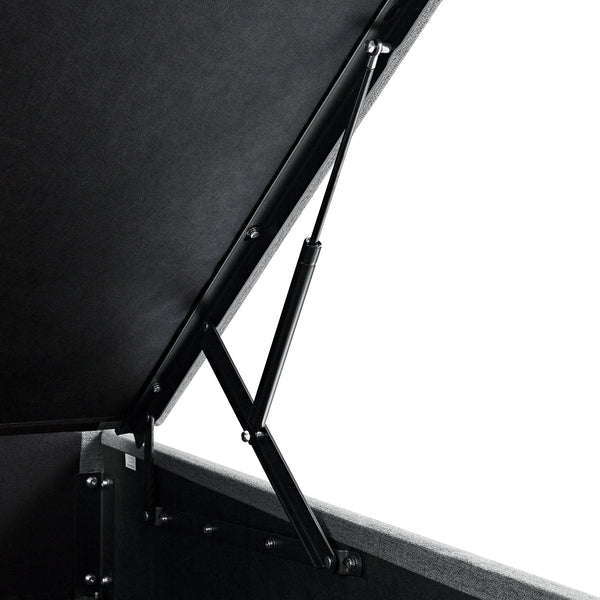 Chilworth Upholstered Ottoman Storage Bed, Dark Grey Weave Fabric