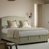 Chilworth Upholstered Ottoman Storage Bed, Green Stripe Linen Blend - daals