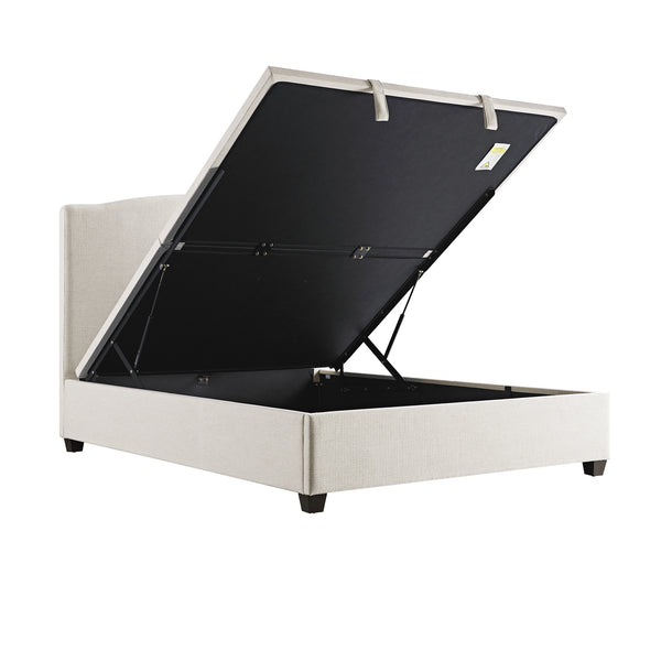 Chilworth Upholstered Ottoman Storage Bed, Ivory Weave Fabric