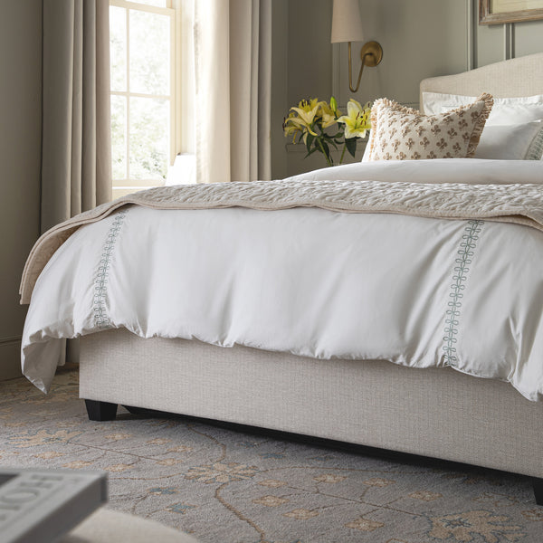 Chilworth Upholstered Ottoman Storage Bed, Ivory Weave Fabric