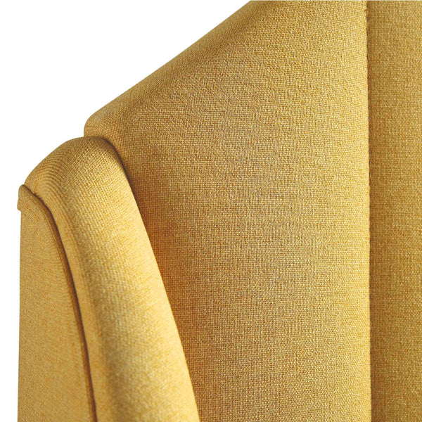 Eleanor Sunflower Yellow Fabric Upholstered Bed Frame with Domed Headboard - daals