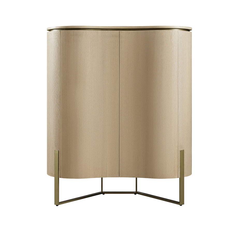 Gramercy Curved-Front Highboard, Beige Oak - daals