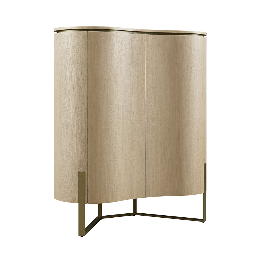 Gramercy Curved-Front Highboard, Beige Oak - daals