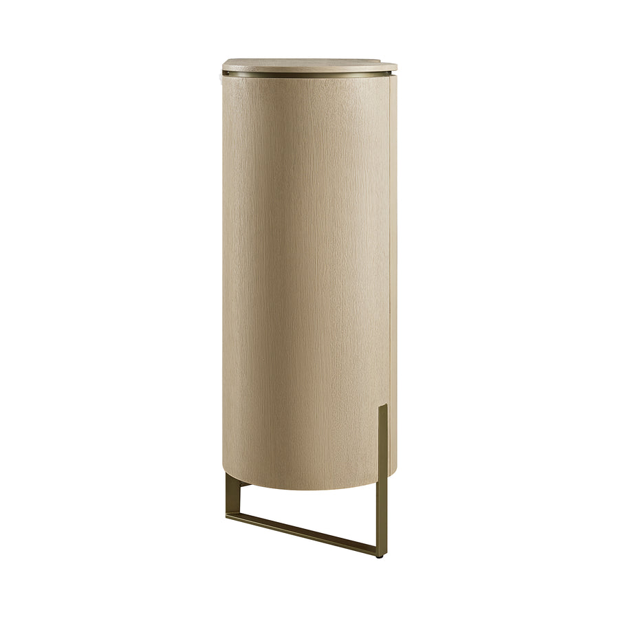 Gramercy Curved-Front Highboard, Beige Oak - daals