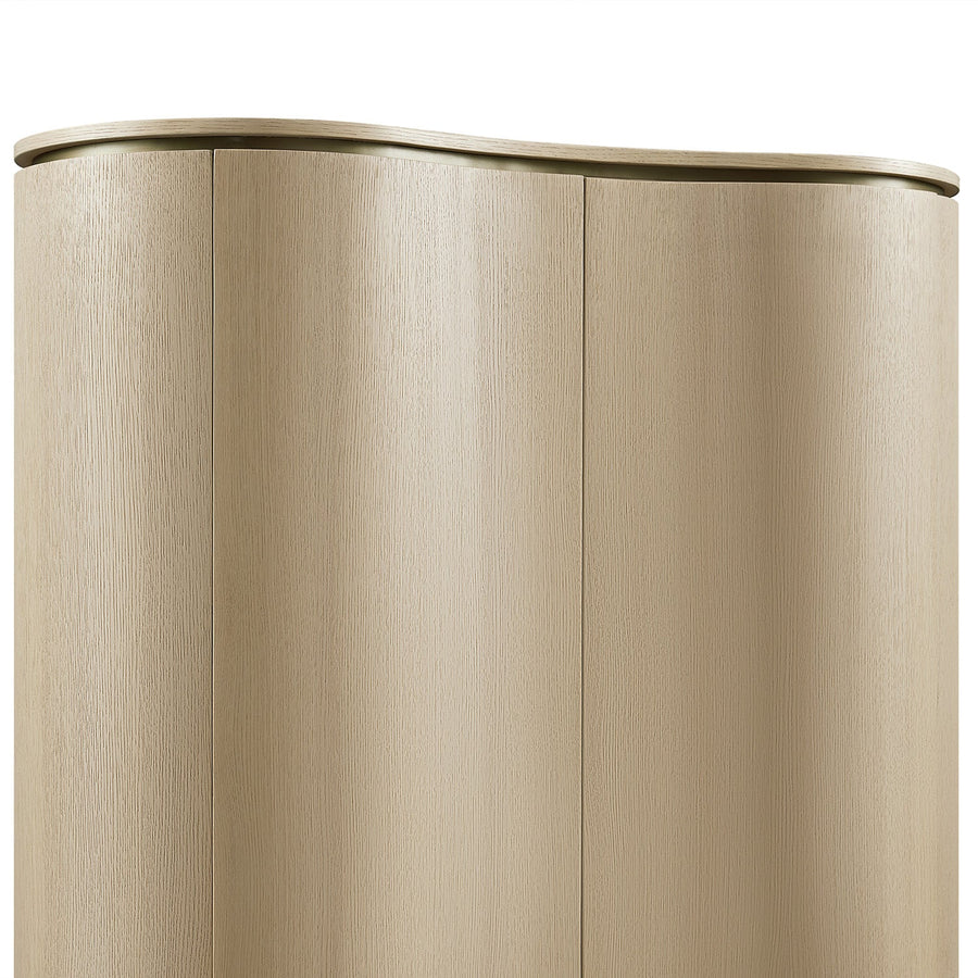 Gramercy Curved-Front Highboard, Beige Oak - daals