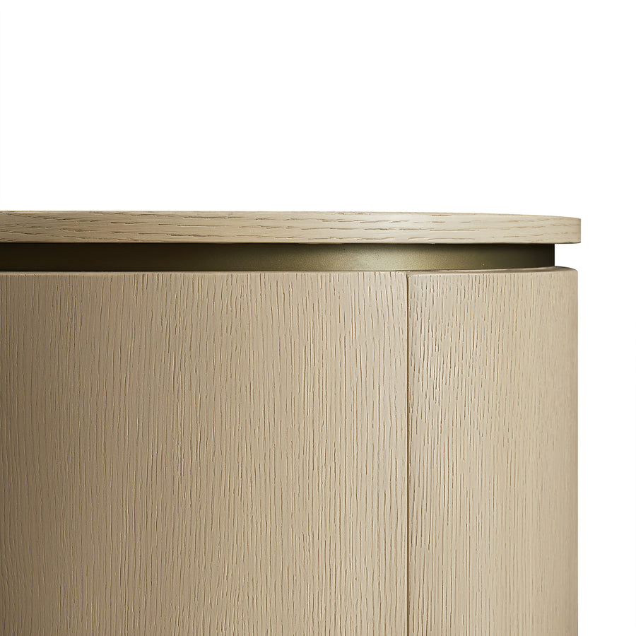 Gramercy Curved-Front Highboard, Beige Oak - daals
