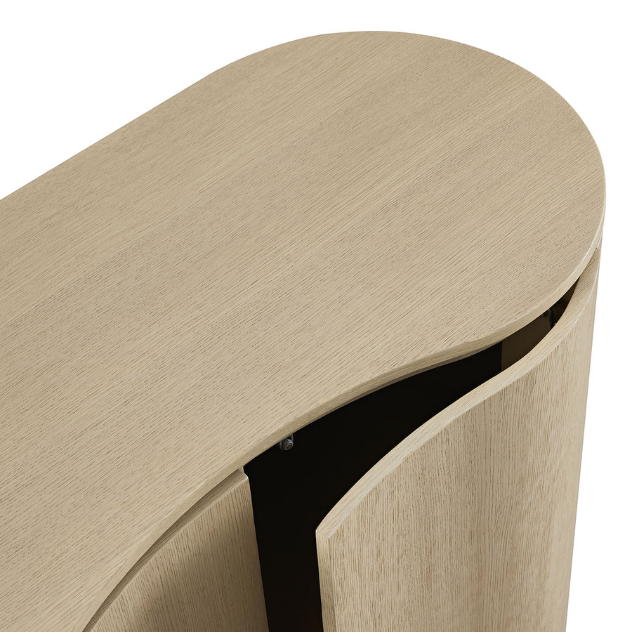 Gramercy Curved-Front Highboard, Beige Oak - daals