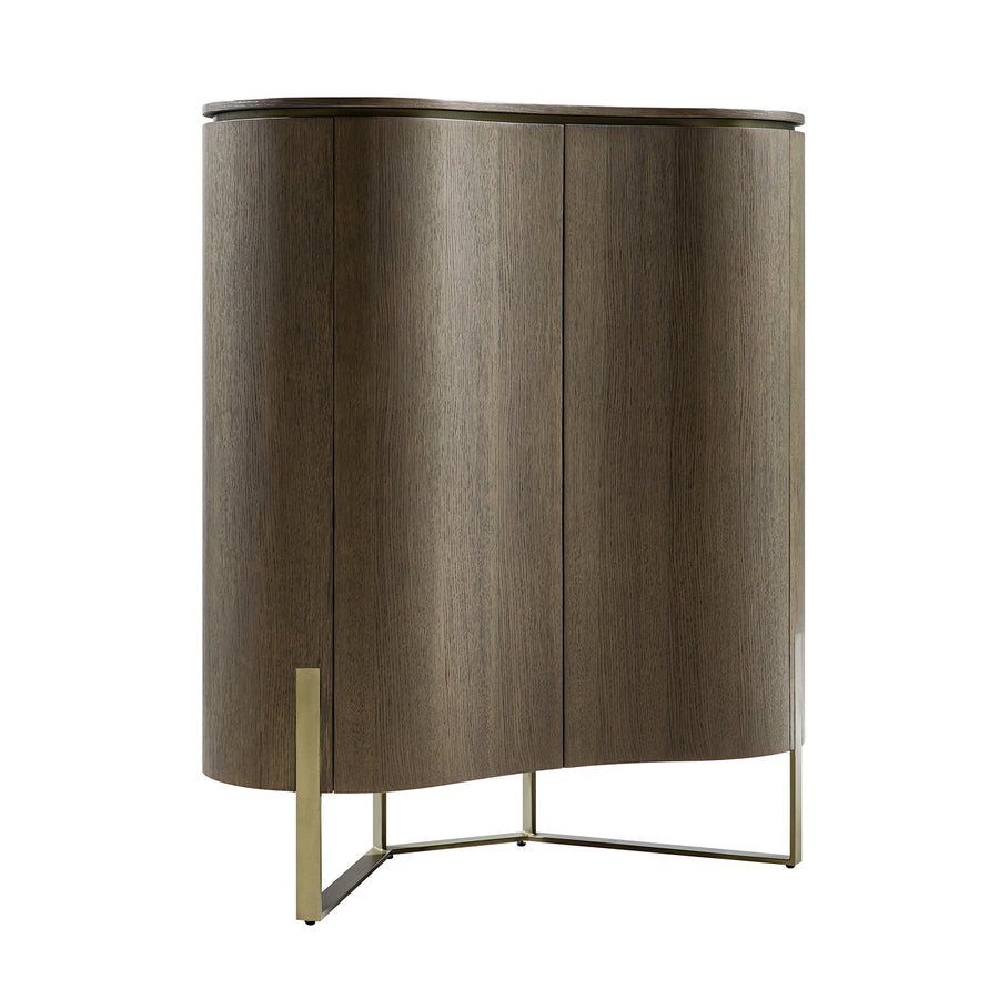 Gramercy Curved-Front Highboard, Smoked Grey Oak - daals