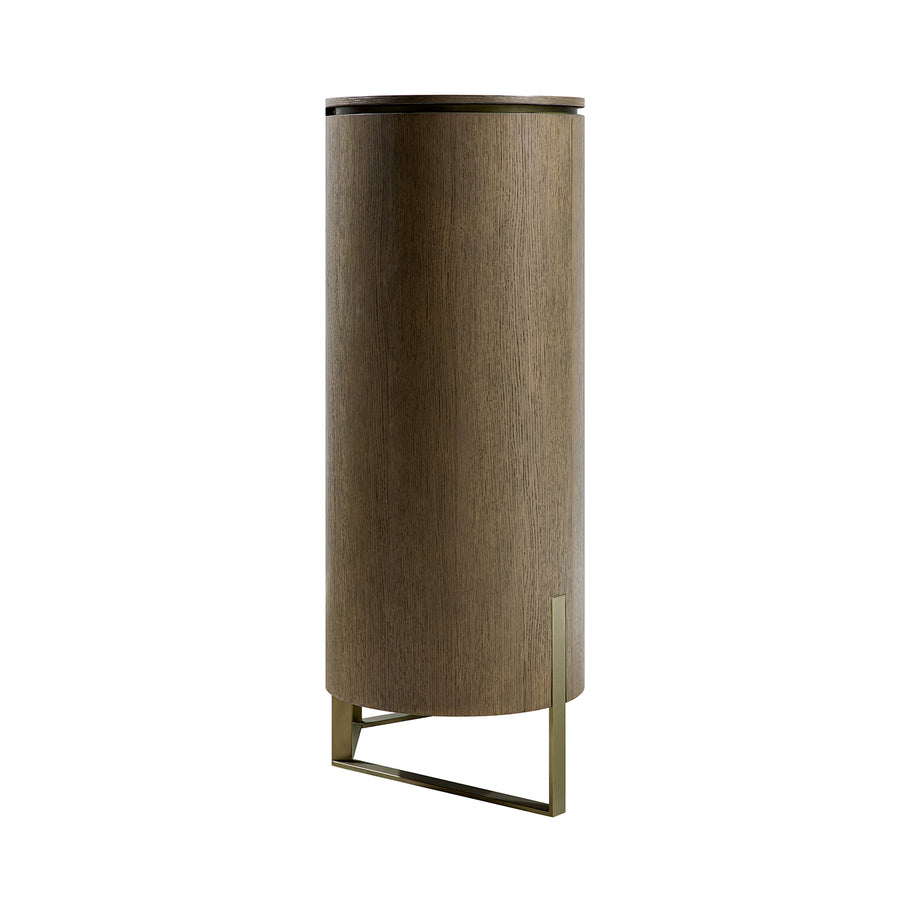 Gramercy Curved-Front Highboard, Smoked Grey Oak - daals