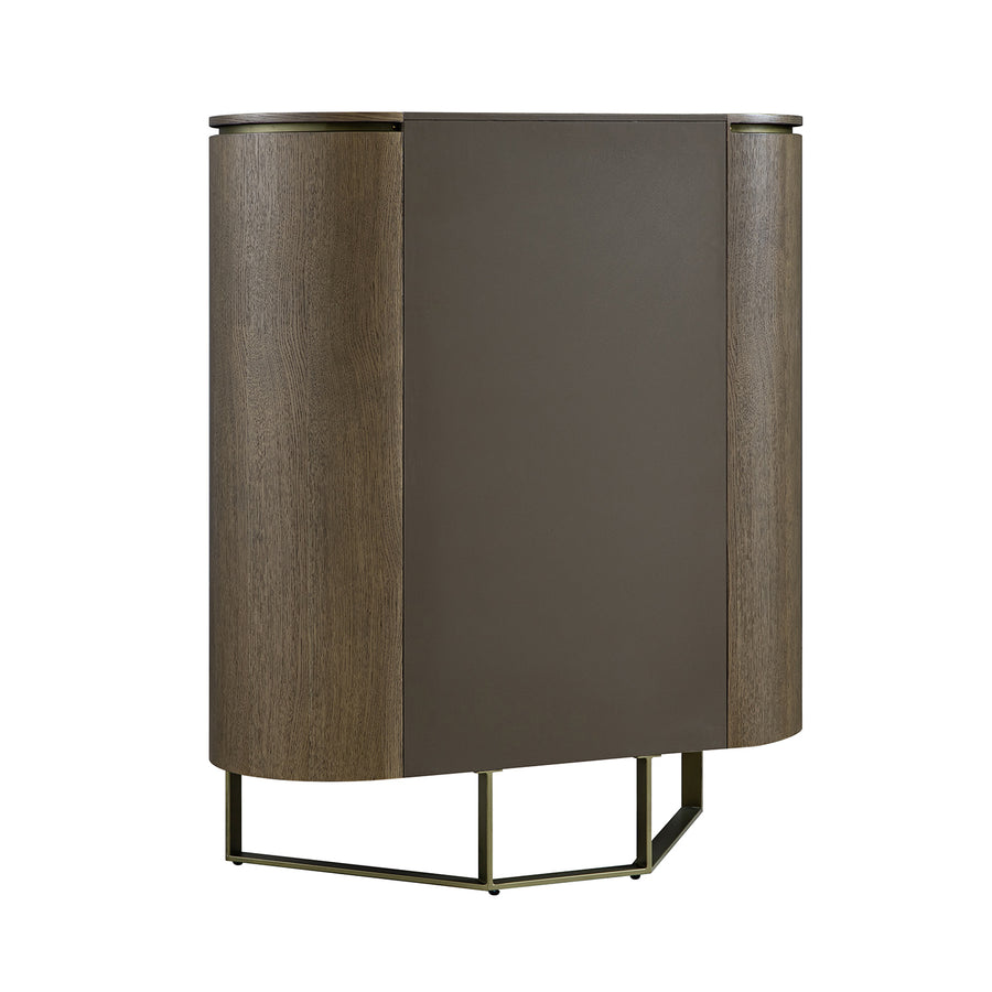 Gramercy Curved-Front Highboard, Smoked Grey Oak - daals