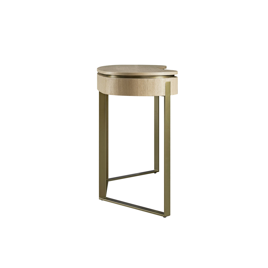 Gramercy Curved-Front 2-Drawer Console Table, Beige Oak
