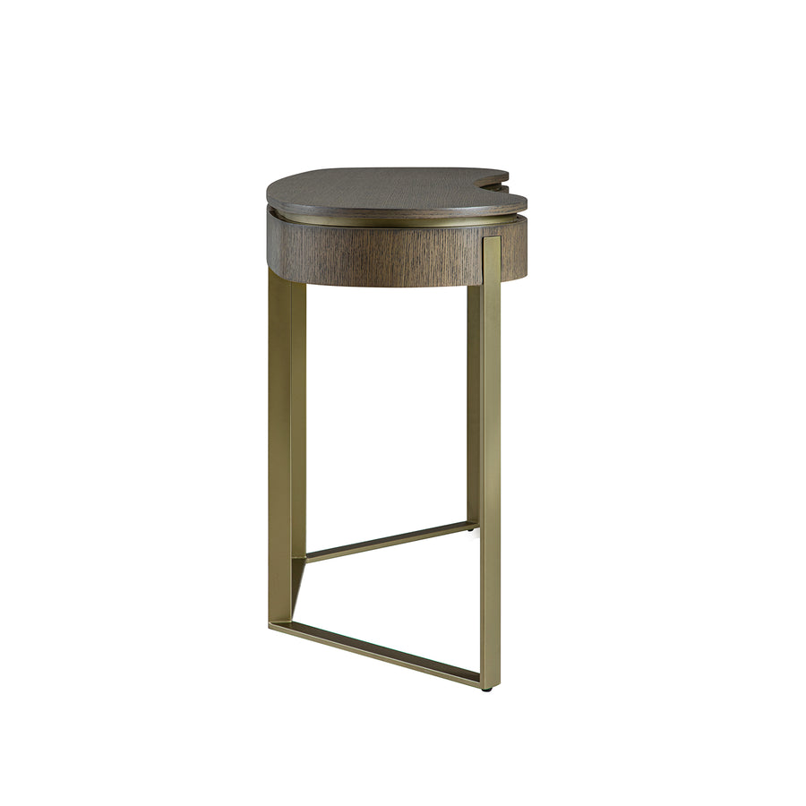 Gramercy Curved-Front 2-Drawer Console Table, Smoked Grey Oak