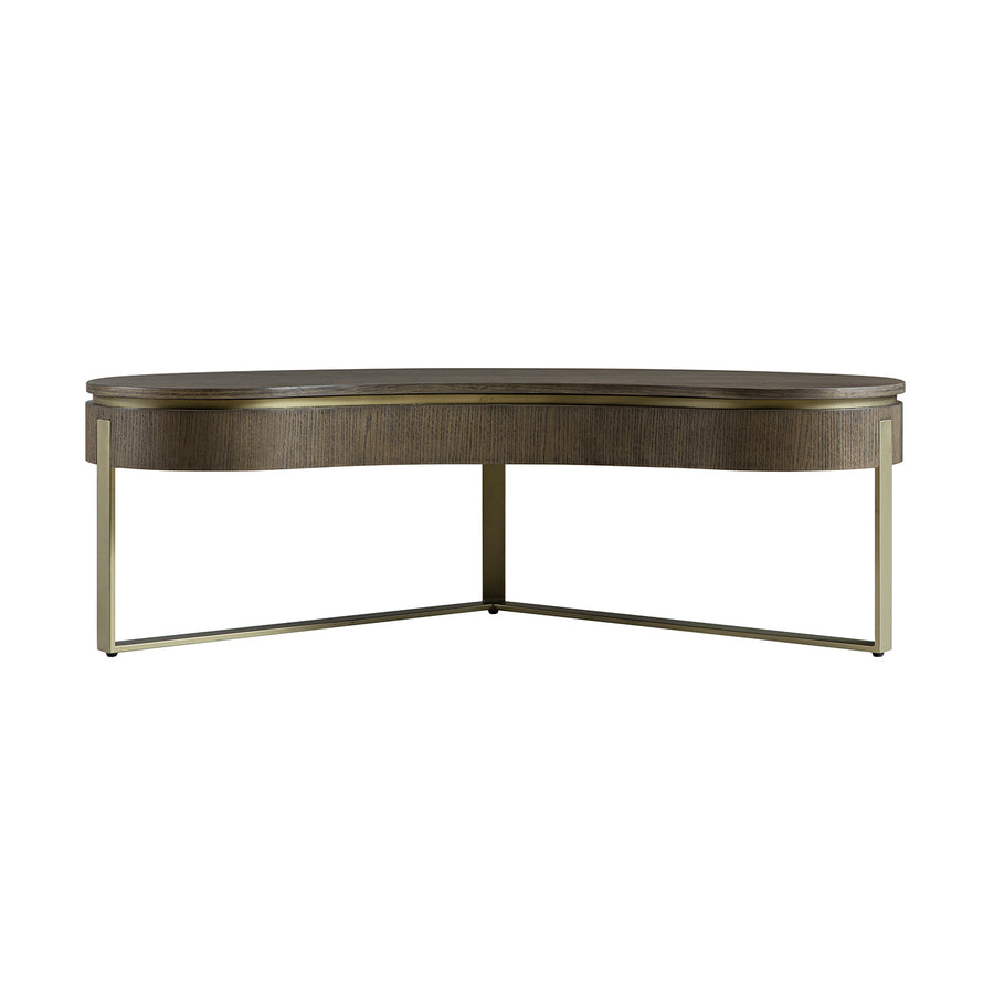 Gramercy Kidney-Shape Storage Coffee Table, Smoked Grey Oak