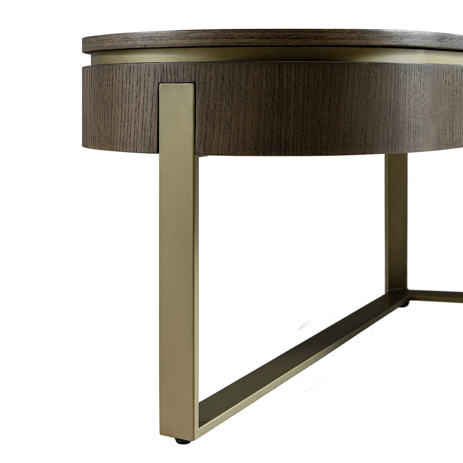 Gramercy Kidney-Shape Storage Coffee Table, Smoked Grey Oak