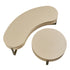 Gramercy Kidney-Round Storage Coffee Table Set, Beige Oak