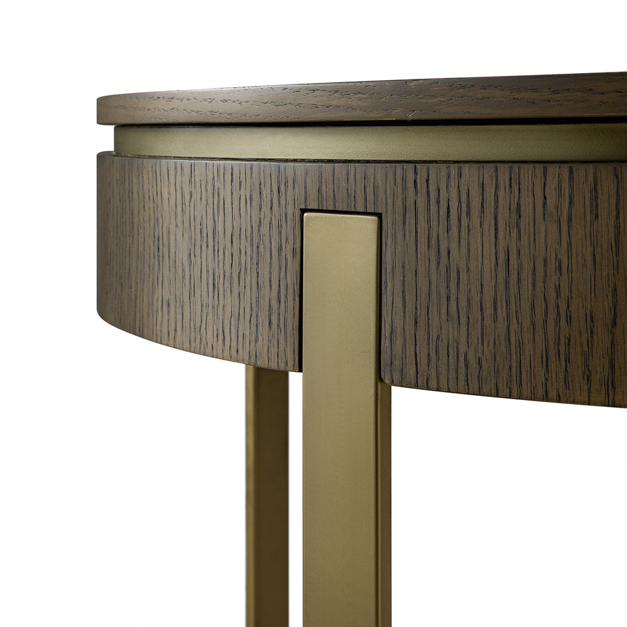 Gramercy 75cm Round Storage Coffee Table, Smoked Grey Oak