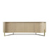 Gramercy Large 180cm Curved-Front TV Unit, Beige Oak & Cool Bronze - daals