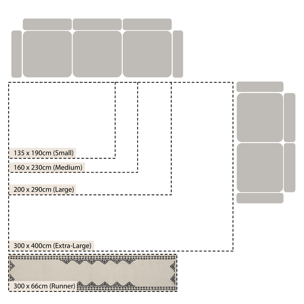 Atlan Cream & Black Handwoven Wool Runner