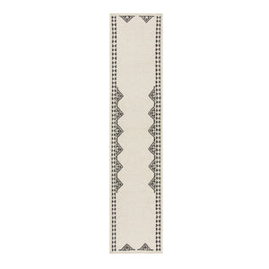 Atlan Cream & Black Handwoven Wool Runner