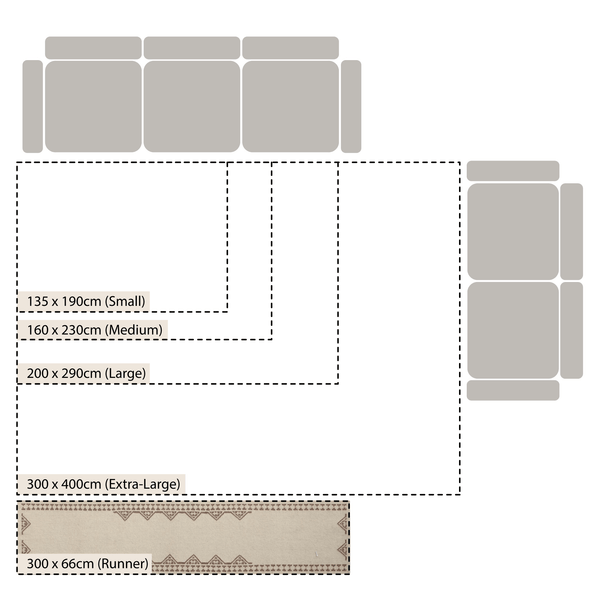 Atlan Cream & Taupe Handwoven Wool Runner