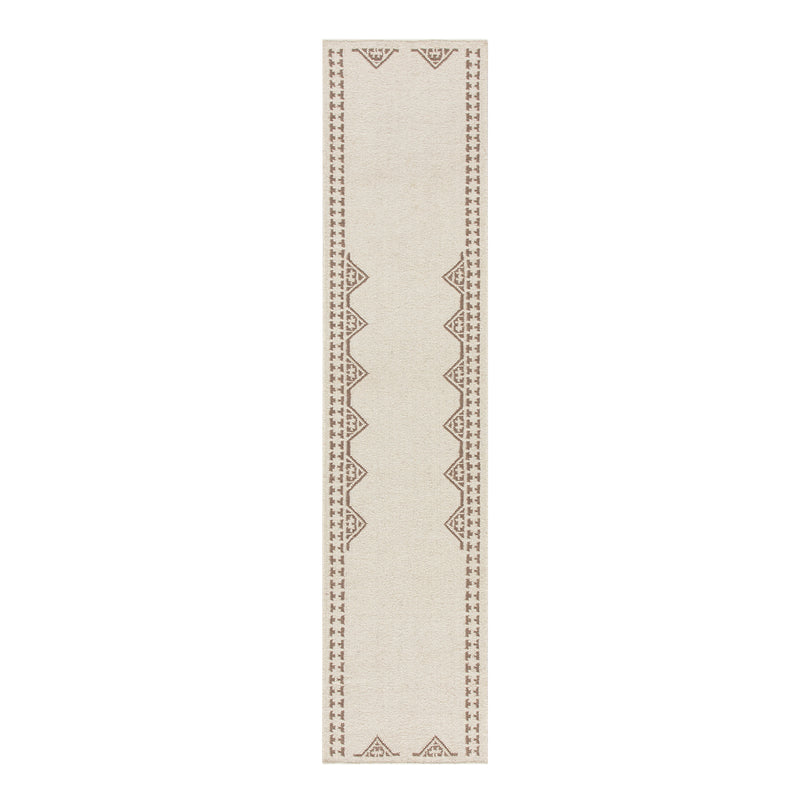 Atlan Cream & Taupe Handwoven Wool Runner