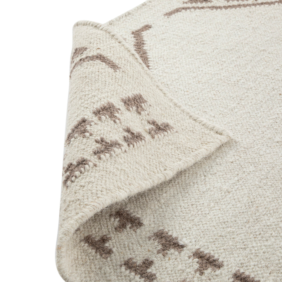Atlan Cream & Taupe Handwoven Wool Rug