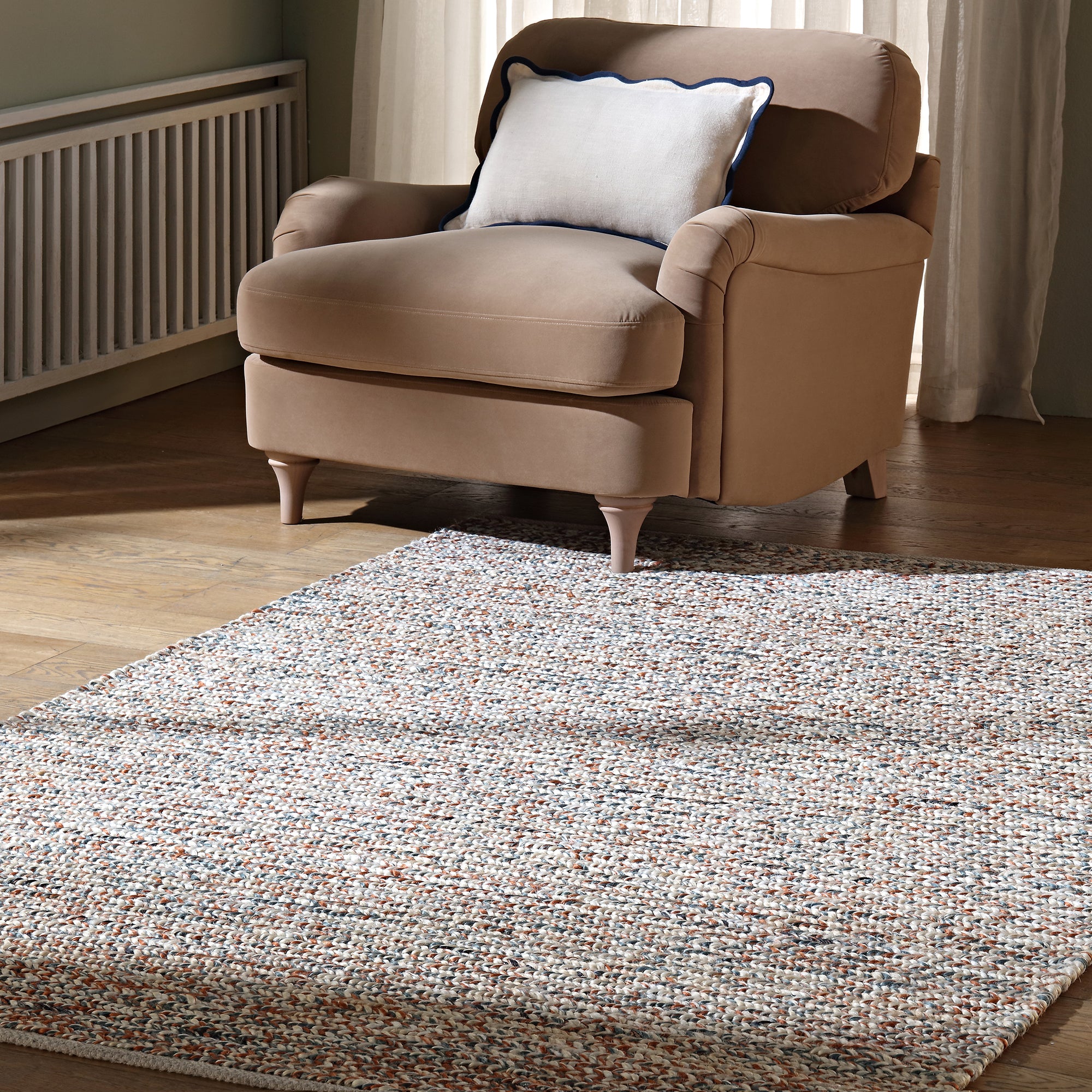 Aurora Hand Braided Bronze & Teal Jute Rug - daals