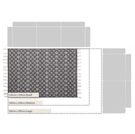 Avanti Handwoven Warm Grey Diamond Bobble Wool Rug
