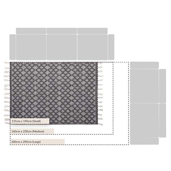 Avanti Handwoven Warm Grey Diamond Bobble Wool Rug