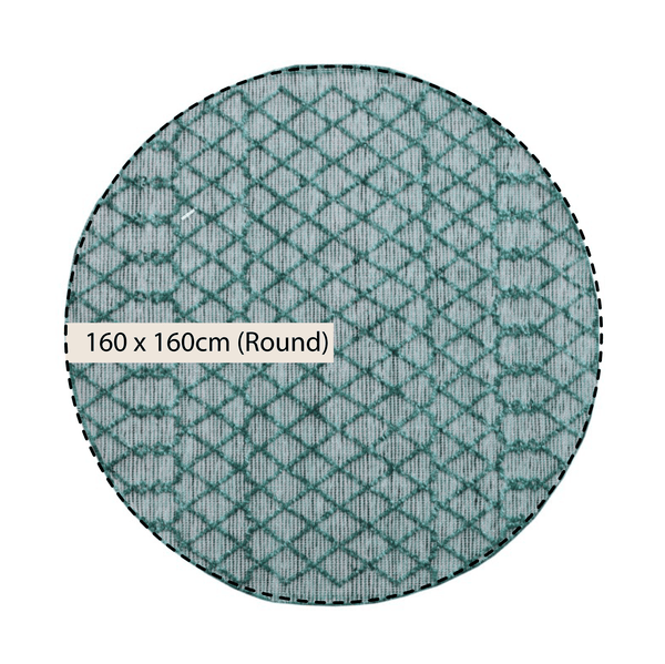 Avanti Handwoven Aquamarine Bobble Wool Round Rug