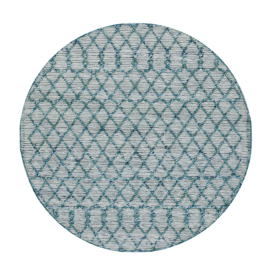 Avanti Handwoven Aquamarine Bobble Wool Round Rug