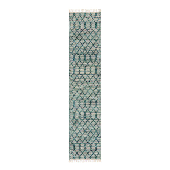 Avanti Handwoven Aquamarine Bobble Wool Runner