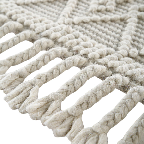 Avanti Handwoven Cream Bobble Wool Rug