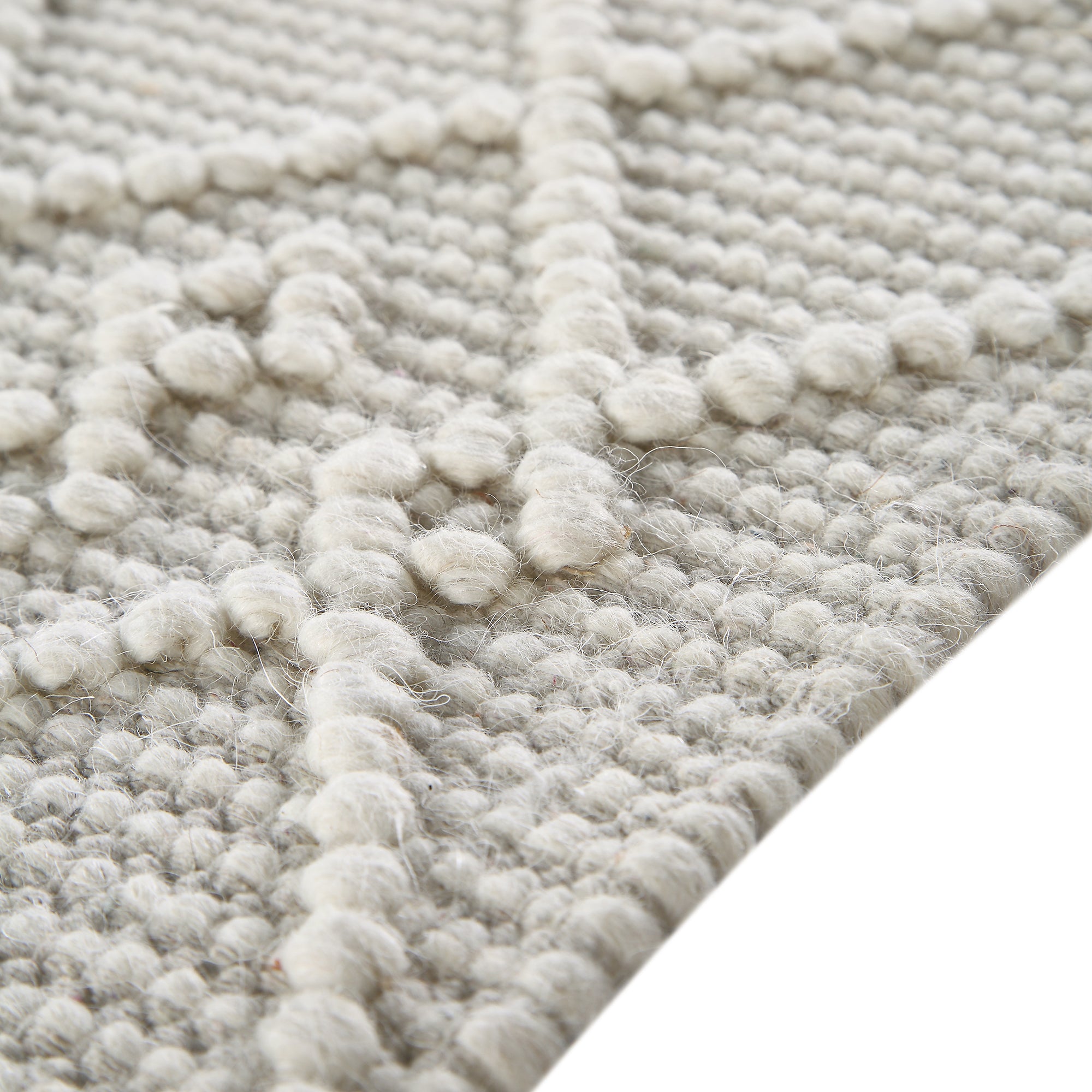 Avanti Handwoven Cream Bobble Wool Rug | daals