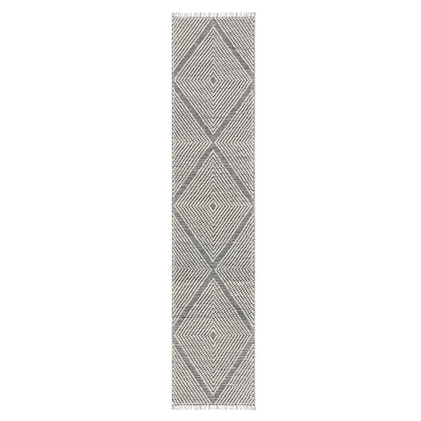 Avanti Handwoven Salt and Pepper Diamond Bobble Wool Runner - daals