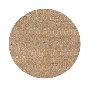 Casablanca Trellis Handwoven & Knotted Natural Jute Round Rug