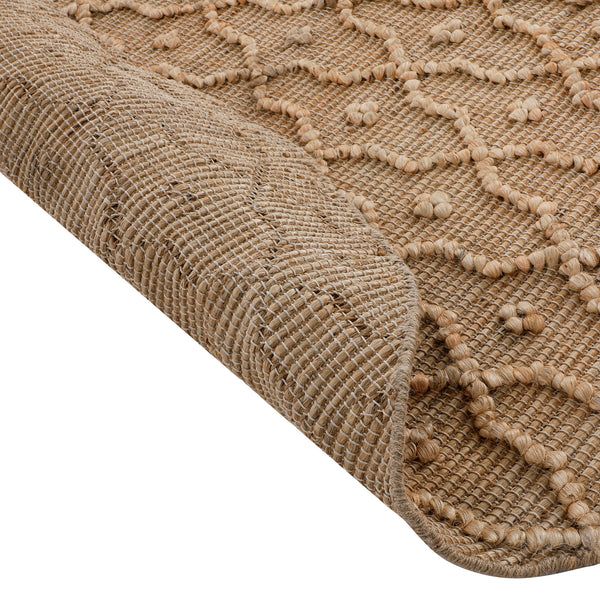Casablanca Trellis Handwoven & Knotted Natural Jute Round Rug