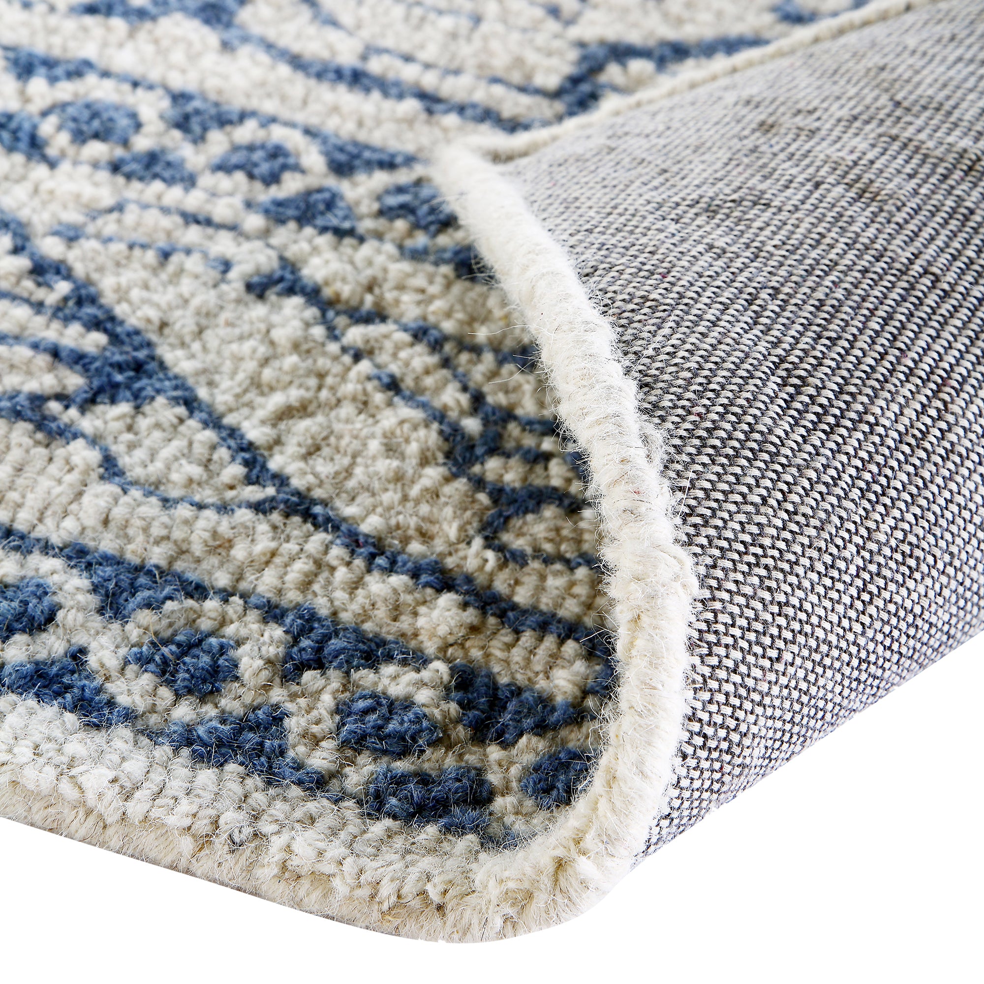 Daals Design Rugs Eden Blue Leaf Traditional Hand Tufted Wool Rug | daals