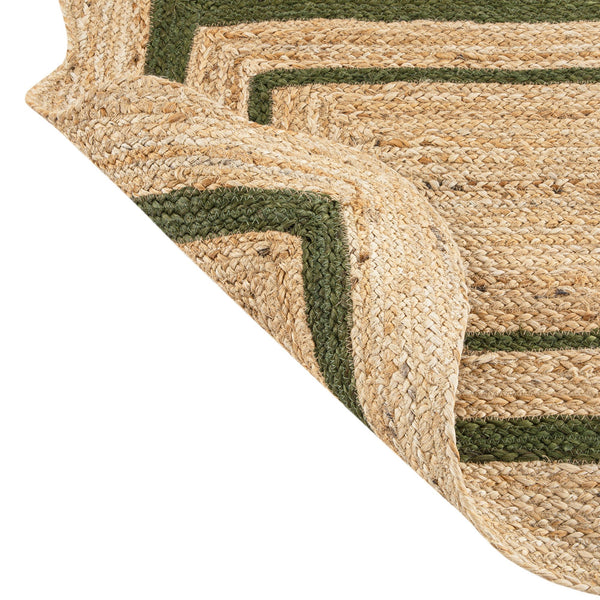 Evie Hand Braided Jute Scallop Green Runner