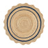 Evie Hand Braided Jute Scallop Navy Blue Round Rug - daals
